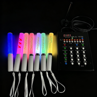 Ventilateur portable avec télécommande à clavier 33 touches, logo personnalisé, support pour bâtons lumineux de concert, lumière LED clignotante 15 couleurs, bâton lumineux de cheering
