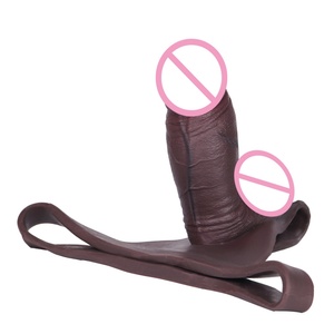 Strap on Hollow <b>Dildo</b> Panties Silicone Black Color G-string Thong Penis Sleeve Cock Enhance Extender Adult Toys for Men - Product Image 5