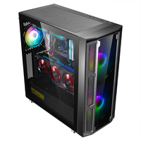 Metalsama — boîtier de jeu W03, tour complète ATX 20cm, en verre trempé, avec ventilateur gauche, pour jeux vidéo EATX, partie avant
