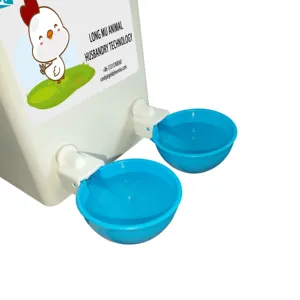 Cangkir Peminum Plastik Otomatis untuk Hewan, Peralatan Sistem Minum Air Bebek Ayam Oranye/Biru/Merah