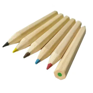 कागज रंग बॉक्स में 3.5 इंच मिनी प्राकृतिक लकड़ी रंग पेंसिल