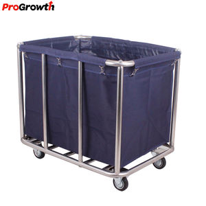 Servizio alberghiero carretto biancheria in acciaio inox a forma di cono lavanderia sporca biancheria produttore di carrelli di pulizia all'ingrosso - Product Image 4