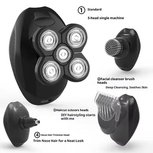 Rasoir électrique quatre-en-un 5D pour hommes, couteau à barbe étanche, batterie au lithium rechargeable - Product Image 2