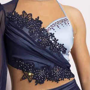 Ensemble <span class=keywords><strong>de</strong></span> <span class=keywords><strong>justaucorps</strong></span> <span class=keywords><strong>de</strong></span> danse lyrique pour femmes professionnels, en spandex <span class=keywords><strong>de</strong></span> haute qualité, avec des strass et des appliques, vêtements <span class=keywords><strong>de</strong></span> danse lyrique - Product Image 3