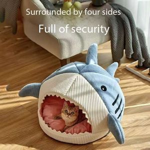 Cama portátil para mascotas, cama cerrada y cálida para gatos, linda cesta para gatitos, cojín acolchado para gatos y tienda de campaña, cueva para cachorros, artículos para casas de gatos - Product Image 4