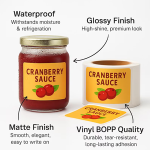 Autocollants personnalisés pour logos alimentaires, étiquettes de valeur nutritionnelle, faible MOQ 1 pièce, imperméables - Product Image 2