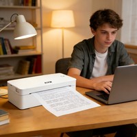 AIXW Imprimante thermique portable A4 de haute qualité, fichier PDF Excel, longue durée de veille, Bluetooth, connexion au téléphone portable