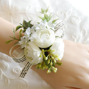 Y-Q018 de <span class=keywords><strong>flores</strong></span> de seda blanca para dama de honor, de muñeca corpiño, decoración para fiesta de boda, novia, boda - Product Image 5