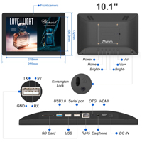 Tablette Android 11 WF1028T 10,1 pouces avec écran tactile, résolution 1280*800, affichage mural, alimentation PoE, qualité commerciale pour les entreprises