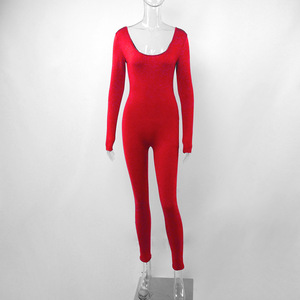 Combinaison longue à manches longues pour <span class=keywords><strong>femme</strong></span>, style automne, décontractée, vert armée, <span class=keywords><strong>pantalon</strong></span>, combinaison moulante à manches longues - Product Image 6