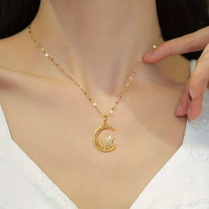 Collar con Colgante de Corazón 'Mamá' en Acero Inoxidable Chapado en Oro, con Circonitas, Regalo para Mujeres, Día de la Madre - Product Image 5