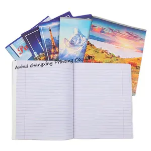 Caderno de papelaria personalizado de fábrica para estudantes, material escolar por atacado, caderno de exercícios para impressão