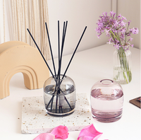 Luxe 200ml Durable Non-feu Aromathérapie Ronde Décorative Coloré Reed Verre Diffuseur Bouteille Meubles Désodorisant