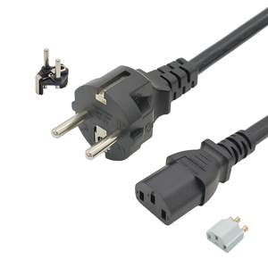 สายไฟ Schuko เป็น C13 แบบ CEE 7/7 16A 250V / ปลั๊ก EU เป็นสายไฟ IEC 320 C13 สำหรับกาต้มน้ำ / ใช้กับ PDU จอคอมพิวเตอร์ เครื่องพิมพ์ เซิร์ฟเวอร์ - Product Image 1