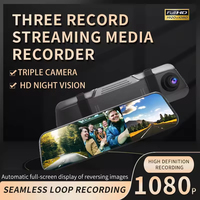 Caméra de tableau de bord miroir 4K avec diffusion multimédia, grand angle de 170 degrés, capteur G, contrôle par application, surveillance de stationnement, caméra de tableau de bord miroir