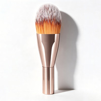 Pinceau de maquillage professionnel à manche court en bois, pinceau fond de teint, pinceau masque, pinceau contour, à une seule extrémité