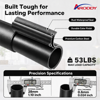 ARODDY Tringle à rideau de patio à tension, sans perçage, tube de 28 mm d'épaisseur, 69,3-82,3 pouces, conception brevetée, pour usine de 30 000 m²