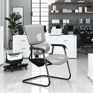Silla de malla de gama alta con marco cromado, soporte Lumbar ajustable, reposabrazos fijo, silla de ruedas y reunión sin silla de malla de lujo - Product Image 4