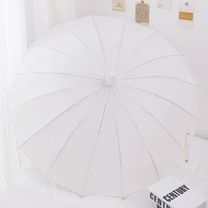 Parapluie manuel droit de style japonais, simple, grand, à 16 baleines, avec manche long, en tissu nylon 190T, diamètre ouvert 110 cm - Product Image 6