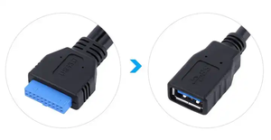 Cable de 2 Puertos USB 3.0 a Hembra para Montaje en Panel a Placa Base de 20 Pines - Product Image 3