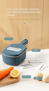 Coupe-légumes multifonctionnel pour cuisine domestique, avec panier égouttoir en PP, râpe et trancheuse à radis, fonctionnement manuel, vente en gros - Product Image 2