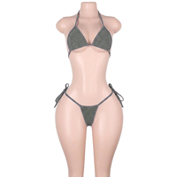 Tenues de danse exotiques de qualité supérieure, ensembles de bikinis brillants, costumes de danseuse de club pour adultes, vêtements de fête et de rave, directement de l'usine.