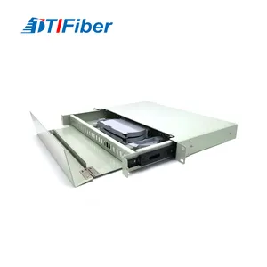 Termin Box 19 Inch 24 Port SC FC LC Connector With Baffle Beige Color Optical Distribution Box