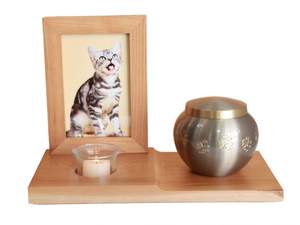 Cadre photo commémoratif pour animaux de compagnie de <span class=keywords><strong>6</strong></span> pouces avec coupe en verre et tablette commémorative temporaire pour contenir les cendres, les dents, les cheveux et les os - Product Image 5