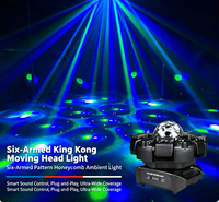 Lampu Panggung LED Moving Head DJ Efek Strobe Laser Magic Ball 6-Arm 120W Langsung dari Pabrik, DMX512, Aktif Suara, Dapat Diredupkan, IP33, Tahan Air