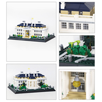 Wange 4214 Casa Blanca de América, Bloques de Construcción Arquitectónicos, Modelo de Adorno, Juego de Bloques de Plástico para Niños, Juguete de Construcción, Regalo