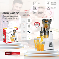 Juicer Slow Juicer 1000ml 150W Kaliber Besar, Cold Press, Otomatis untuk Rumah, Ekstraktor Jus Buah dan Sayur Grosir