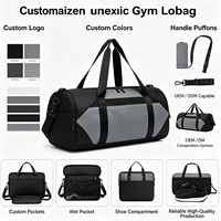 Sac de sport unisexe, sac de voyage de fitness, sac de sport de grande capacité avec poche imperméable et compartiment pour chaussures