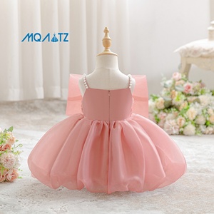 MQATZ Nouvelle <span class=keywords><strong>Robe</strong></span> <span class=keywords><strong>de</strong></span> Cérémonie en Satin Floral <span class=keywords><strong>pour</strong></span> Bébé Fille, Tutu <span class=keywords><strong>de</strong></span> Mariage, Bretelles, Âge 6 Mois - Product Image 3