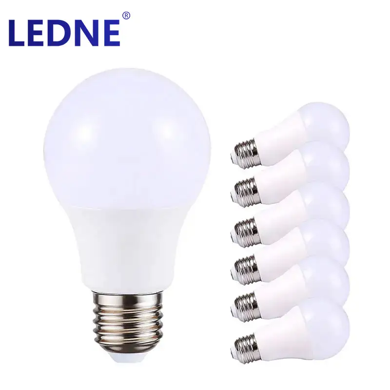 LEDNE Free Sample 5W 7W 9W 12W 15W 18W A55 A60 A70 A80 Led Light Bulb E27 B22 With SKD Part