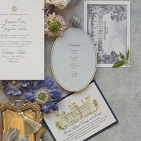 Invitations de mariage personnalisées de luxe, découpées à la presse, avec cartes RSVP, cartes d'invitation, enveloppes de luxe, fabriquées en papier spécial