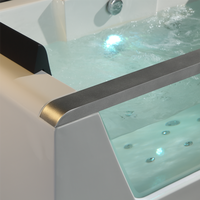 Baignoire Spa Jacuzzi 2 Personnes 12 Jets pour Usage Quotidien à Domicile, en Acrylique, avec Bulles, 1,8 m, Pompe à Eau et Buse à Air LX Intégrées