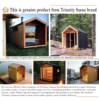Cabine de sauna finlandaise commerciale moderne pour 6 personnes en cèdre rouge, cèdre canadien et épicéa, avec infrarouge lointain électrique et vapeur sèche, contrôlée par ordinateur