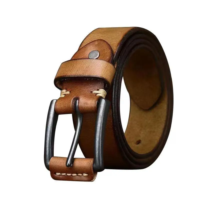 Wholesale Custom New Adjustable Casual pin Buckle Belt Fashion Lxurury Business Men Black Genuine Leather Belts