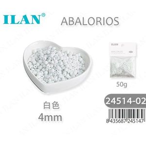 Perline bianche da 4 mm per la creazione di gioielli, confezione da 50 g - Product Image 1