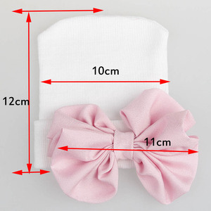 Nishine – chapeau en mousseline de soie avec nœud papillon pour nouveau-né fille, <span class=keywords><strong>bonnet</strong></span> à gros nœud pour bébé, <span class=keywords><strong>bonnet</strong></span> tricoté à rayures pour enfant, accessoires pour cheveux de tout-petit, accessoires <span class=keywords><strong>photo</strong></span> - Product Image 6