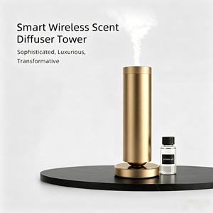 Diffuseur d'arômes ultrasonique rechargeable à piles, diffuseur de parfum à commande tactile, sur pied, en métal, pour usage domestique - Product Image 3
