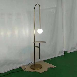 Lámpara de pie LED moderna europea, Control táctil de latón antiguo, <span class=keywords><strong>madera</strong></span> blanca para interior, hogar inteligente, sala de estar, cafetería, decoración DIY - Product Image 4