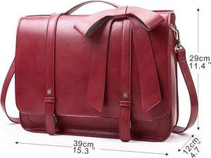 Muestra Gratis, Nueva Mochila de Mensajero de Moda para Mujer, de Cuero PU, para Portátil de 14 Pulgadas, Bolso de Mano para Computadora, para la Universidad, Negocios y Viajes - Product Image 4