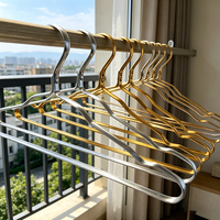 Cintres Jason en aluminium doré brillant, 5 couches, légers, modernes et plats, pour chemises, robes, pantalons, organisateur de garde-robe