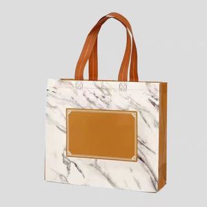 Bolsa de Compras Portátil Personalizada, Grande, Naranja, Impermeable, Recubierta, de Tela No Tejida, para el Hogar - Product Image 3