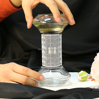 Diffuseur en verre sablier avec formes liquides de fleurs rondes pour diffuseur d'huile aromatique à l'huile parfumée bricolage avec boîte-cadeau Cadeaux parfumés