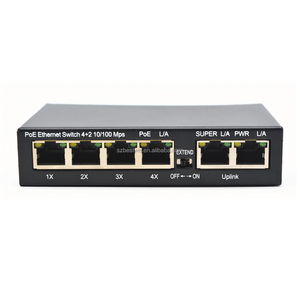 Offre Spéciale – Transceiver PoE+ 4FE*2FE avec 6 ports réseau 10/100 Mbps, double port de liaison montante, non géré - Product Image 1
