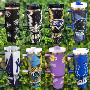 Borraccia Termica Personalizzata da 40oz in Acciaio Inox per 32 Squadre di Football, Bottiglia d'Acqua di Lusso Isolata con Cannuccia per Giornate di Partita - Product Image 3