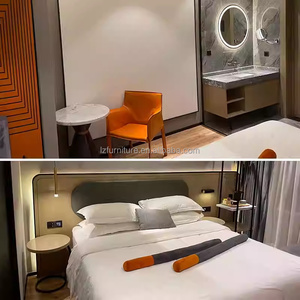 Economical Hotel <b>Bedroom</b> Furniture Modern King Size Bed Frame With Nightstands TV Unit & Side Table Integrated Bathroom <b>Vanity</b> - Product Image 6