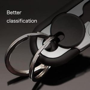Factory Direct Heavy Duty Stainless Steel Car Keychain Anti-Loss Metal Key Ring High Elasticity Buckle Custom Logo Wholesale - Product Image 2